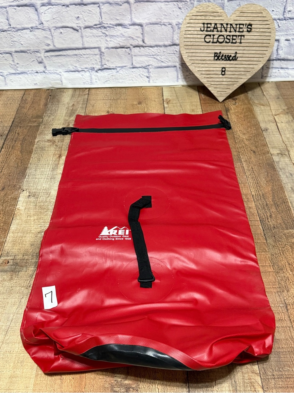 Vintage REI Red Waterproof-Style Roll Top Dry Bag Sack with Buckle Closure